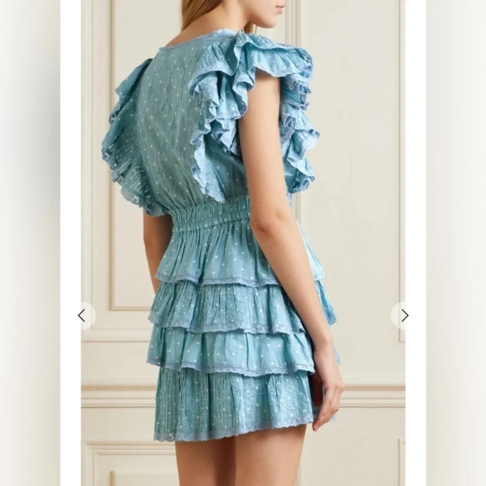 LoveShackFancy Corelli Ruffle Mini Dress Size 26141 - Picture 4 of 16